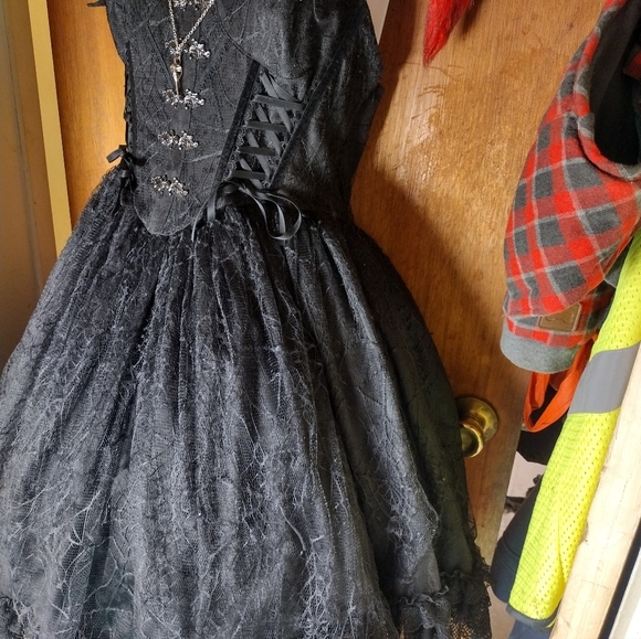 One Of A Kind Elegant Black Lolita  Dress (You Won't Find This Dress Anywhere) - Picture 4 of 16